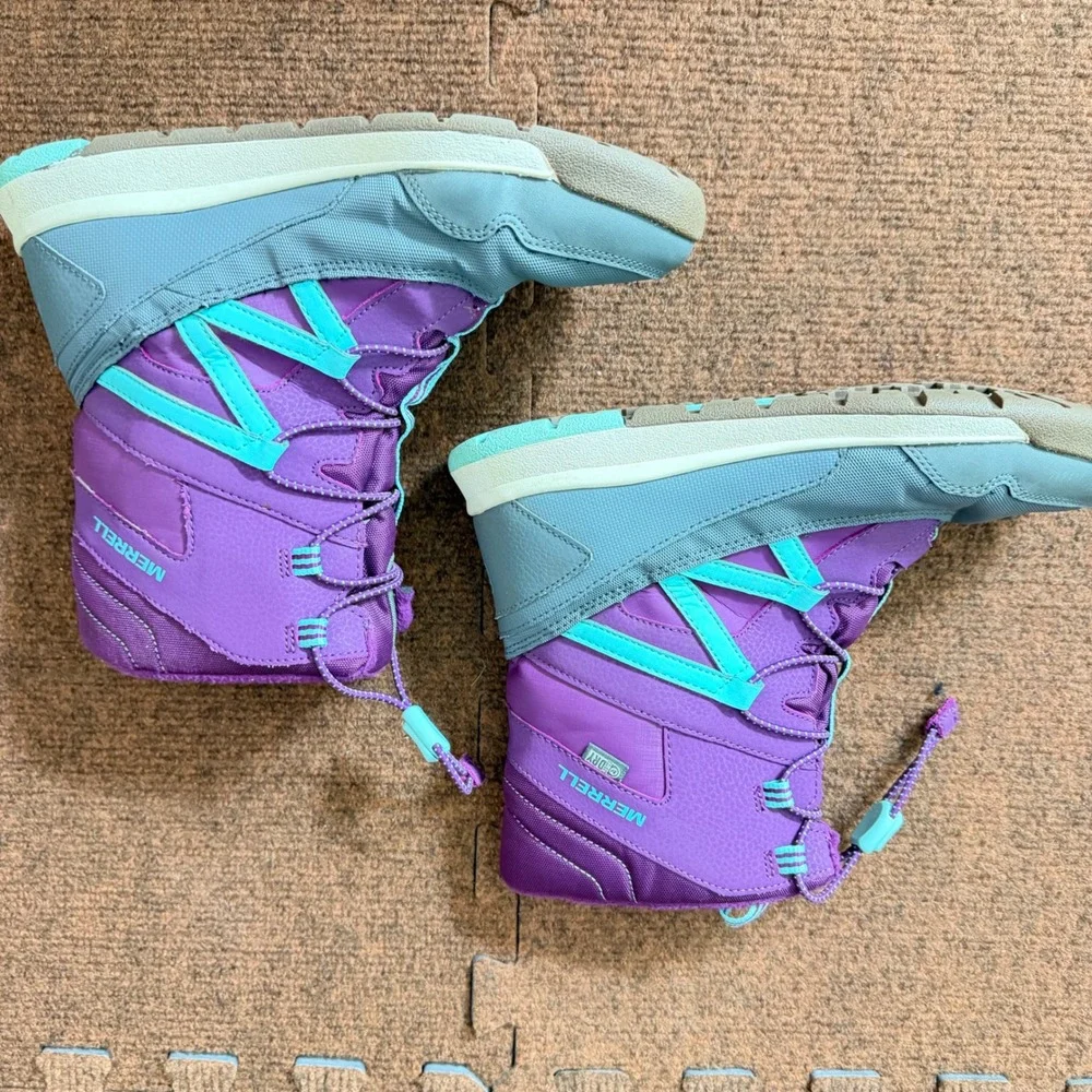 Merrell Snow Crush Waterproof Winter Boots Purple Turquoise MK159174 Womens‎ 6M